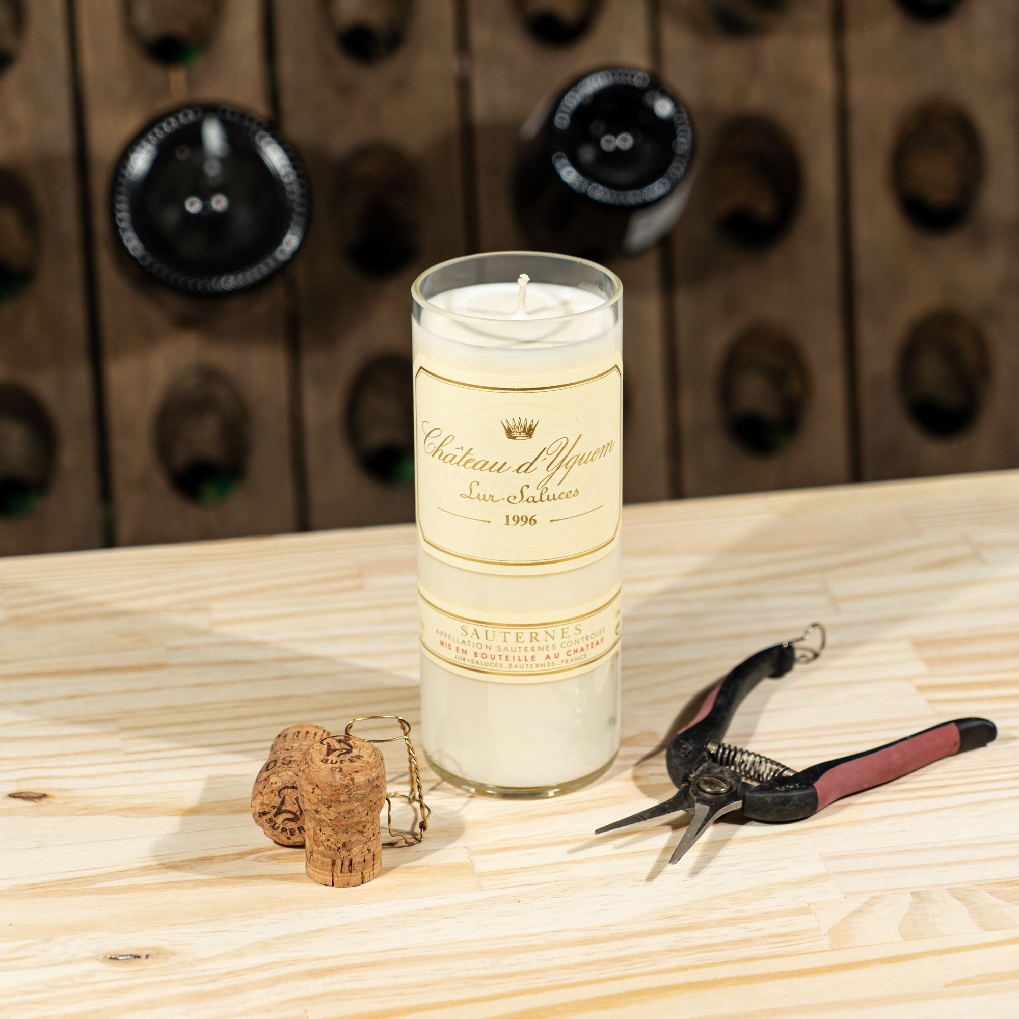 Bougie Parfumée Bouteille Vin - Château d'yquem sur Saluces 1996 Sauternes 750Ml