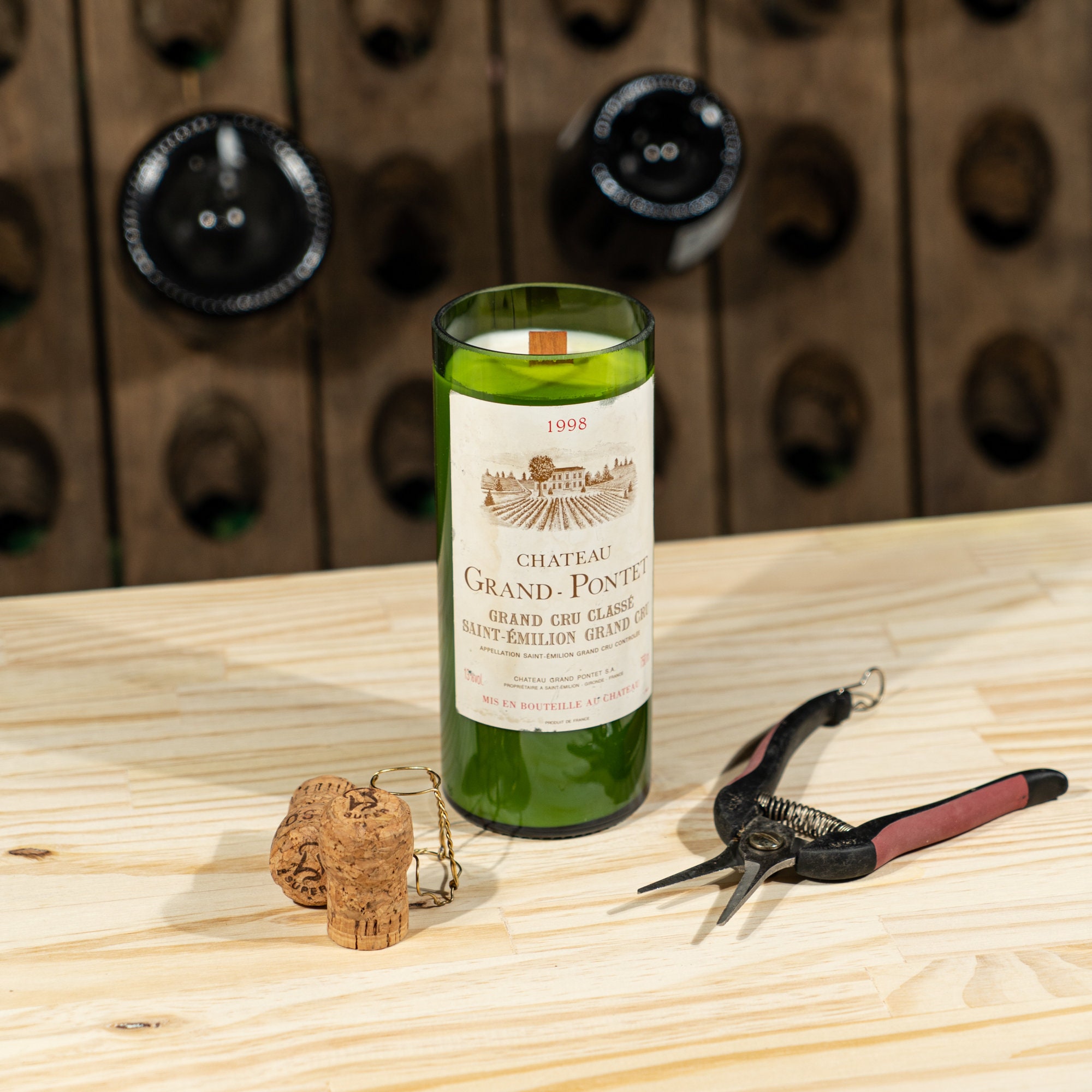 Bougie Parfumée Bouteille Vin - Saint Emilion 1998 Château Grand-Pontet 750Ml