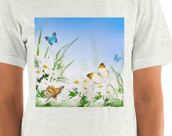 Women's Spring Butterfly, Top, Butterfly Shirt,  Mother's Day, Mom Gift, Women's Clothing, Free Shipping, Women's Tops, Butterfly Lover.