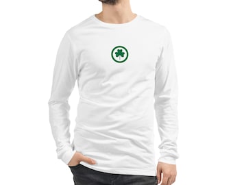 Shamrock Unisex Long Sleeve Tee, St Patrick's Day T, Lucky Charm Shirt, Free Shipping, Irish Day, The Shamrock Shirt, Clover, Gift.