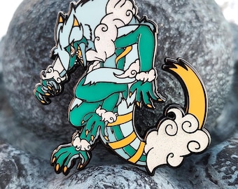 Storm The Hybrid Sergal |  Raincloud/ Blue/Fursona/ Glitter/ Furry Creature/ Enamel pin