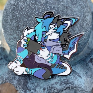 Chance #53 (Blue Variant)| Dragon Bat Hybrid / Colorful/ Videogames / Anime/ Kawai / Furry Enamel Pin