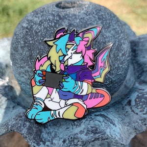 Chance #53 | Dragon Bat Hybrid / Colorful/ Videogames / Anime/ Kawai / Furry Enamel Pin
