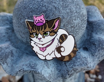 Pin Fursona n.° 497 Barry / Pan de Pan Enojado / Felino / Salvaje / Pin de Esmalte de Gato Peludo