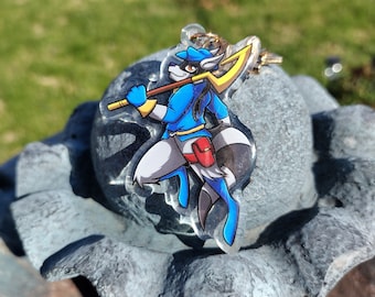 Sly Cooper Acrylic Charm | Raccoon Thief/ Videogame Classic / Sly Raccoon/Keychain