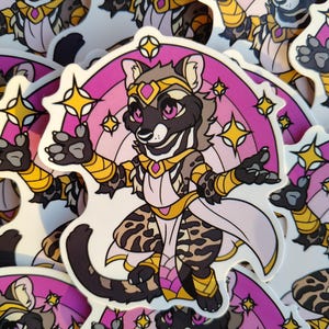 Fursona Pins: Psychic Civet Sticker| Furry/Feline/ Vinyl Sticker
