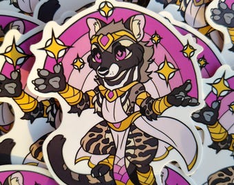 Fursona Pins: Psychic Civet Sticker| Furry/Feline/ Vinyl Sticker