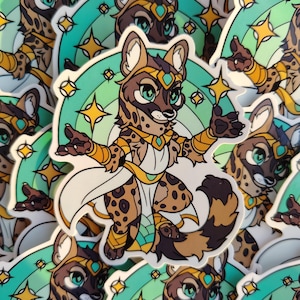 Fursona Pins: Psychic Genet Sticker| Furry/Feline/ Vinyl Sticker