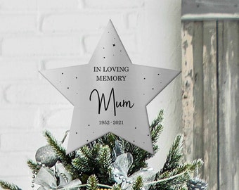 Personalised Christmas Tree Topper  Angel Tree Topper Memorial Gift Angel Decoration Remembrance Christmas unique tree topper