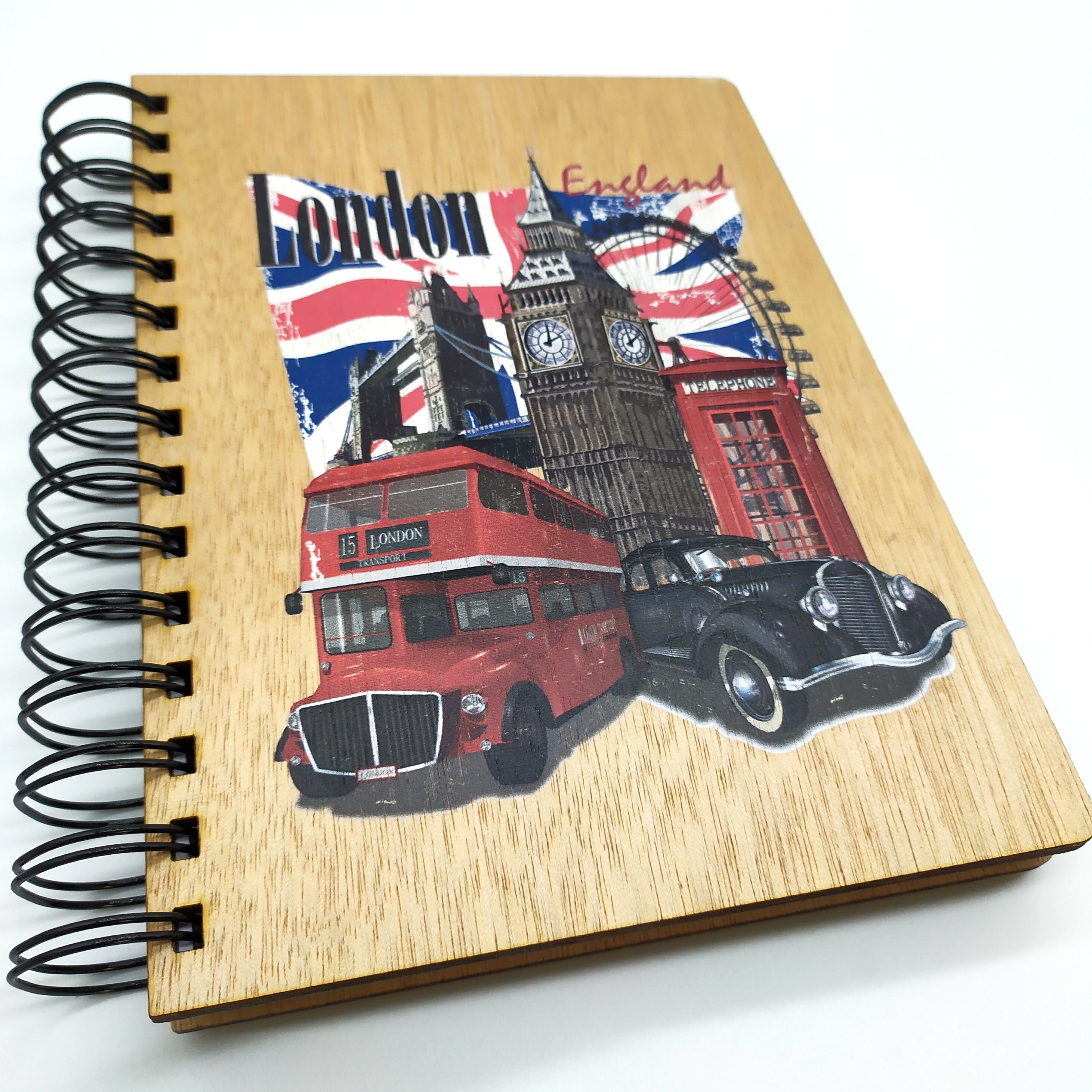 Wooden notebook /London notebook /Handmade /Journal Etsy