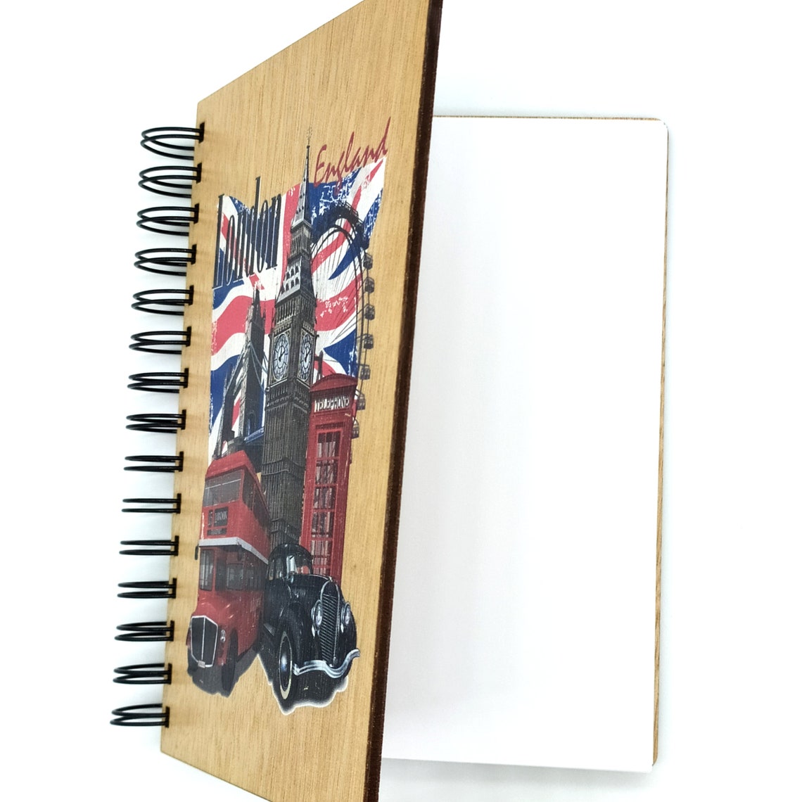 Wooden notebook /London notebook /Handmade /Journal Etsy