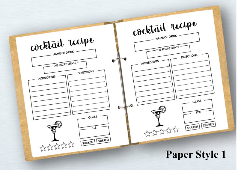 Cocktail Book Custom Recipe Book Blank Recipe Book Christmas Etsy