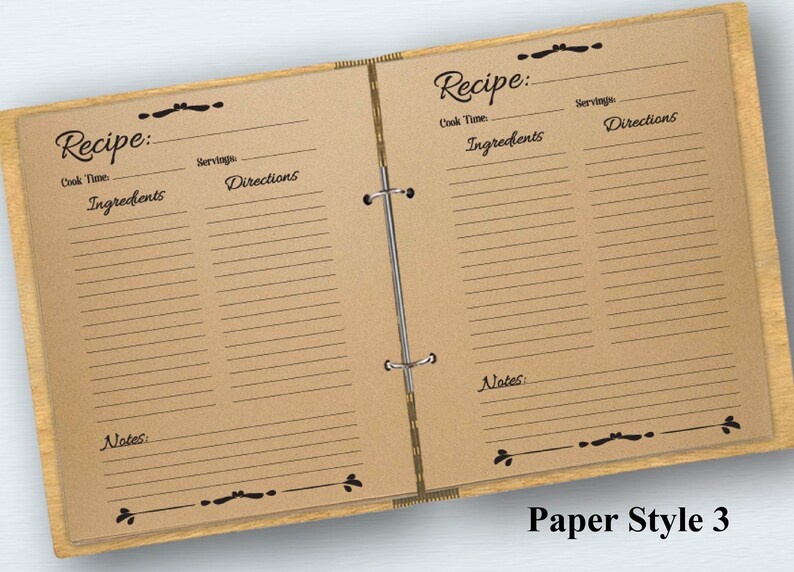 Wooden Recipe Book /Personalized /Custom/ Journal Cookbook/ Etsy