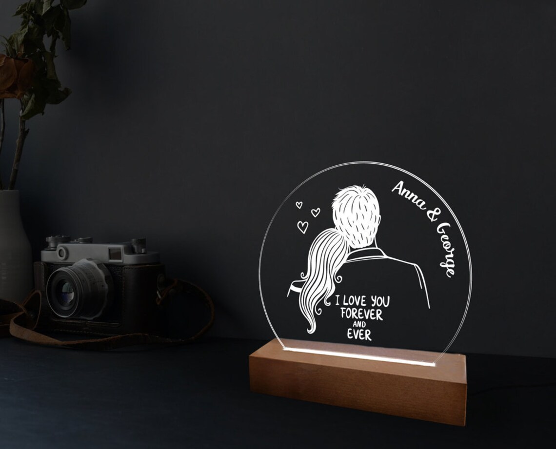 Personalized Acrylic LED Night Light /Couple /Gift for Etsy