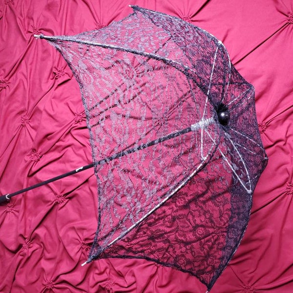 Vintage black lace parasol