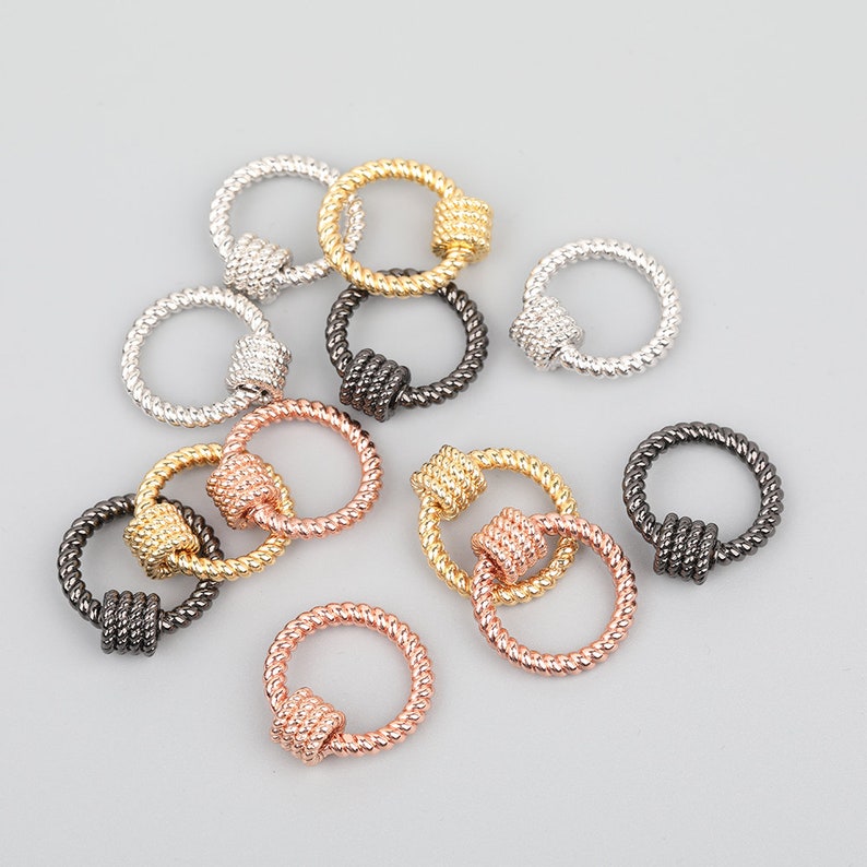 Rose Gold Round Circle Screw Clasp 1510pcs 22mm Gold Plated Carabiner Clasp Buckle Lock Fashion Jewelry Accessories