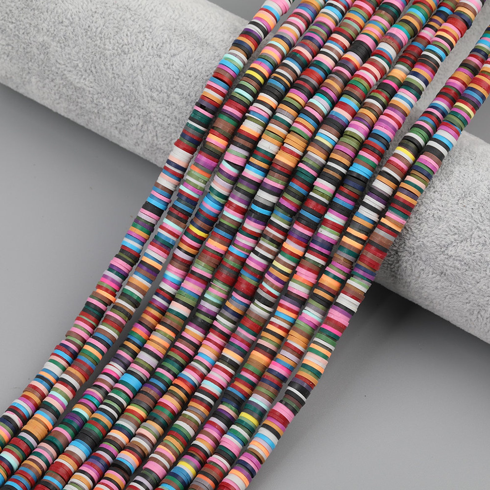 4mm 12 color Rainbow WHOLESALE Rubber Disc Beads 16 strand Etsy