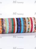 Natural Crystal Bracelets Tiny Faceted Beads , Natural Gemstone Mini Beaded Bracelet , Adjustable Elastic Wire , Fashion Jewelry Women Gifts