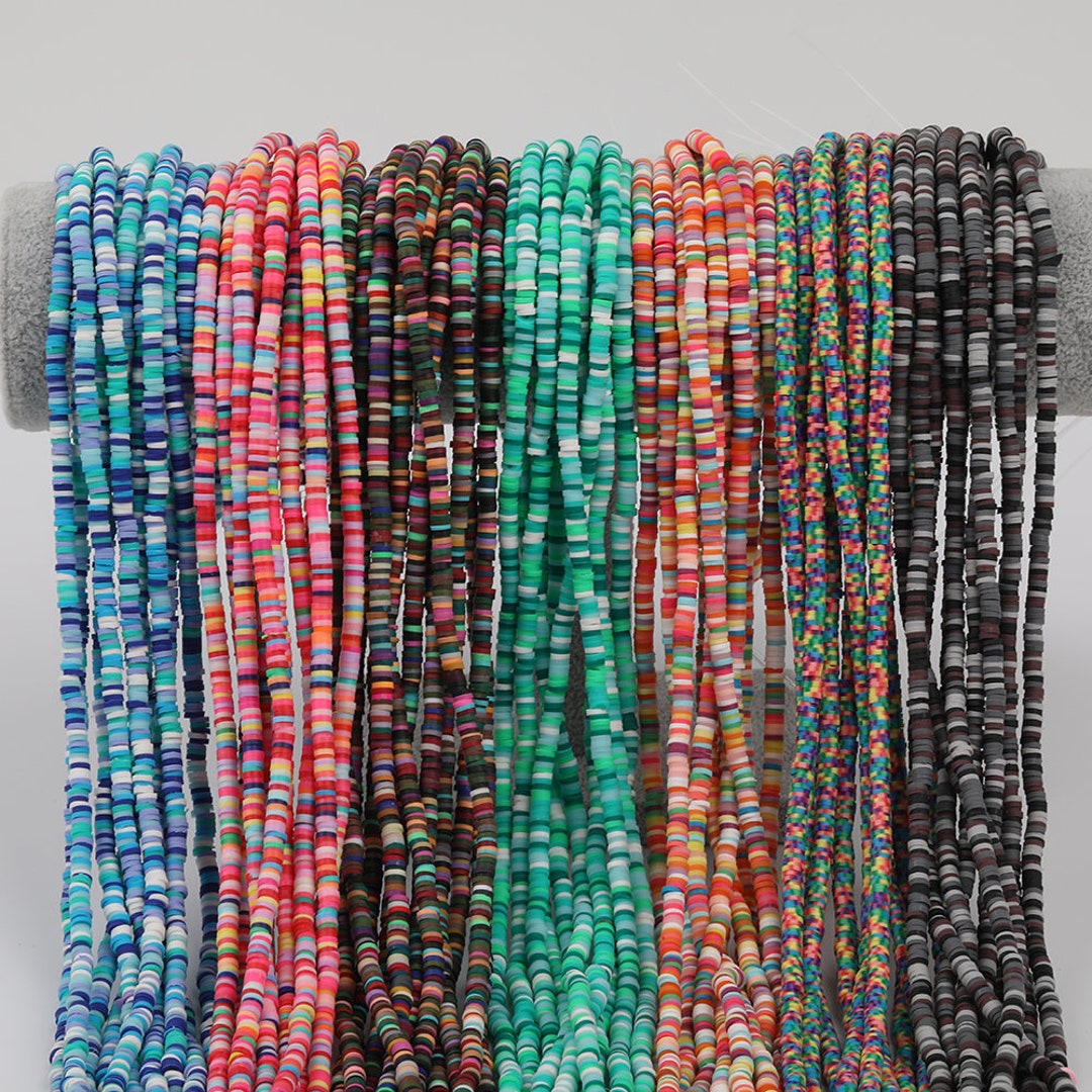 4mm 12 Color Rainbow WHOLESALE Rubber Disc Beads 16 Strand Etsy