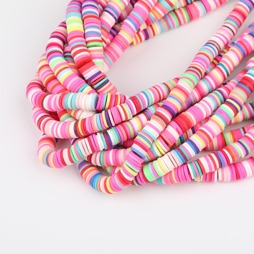 6mm 10 color Rainbow Heishi Disc Beads Fimo Disc Beads 1 Etsy