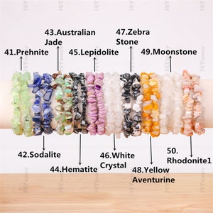 Natural Stone Stretchy Chip Bracelets,Bracelet For Women,Healing Crystals Chip Bracelet,For Gift Crystals Bracelets.Gemstone Bracelets. zdjęcie 8