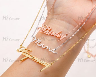 Custom Name Necklace,18K Gold Plated 925 Silver Personalized Name Necklace,Minimalist Birthday Gift for Her,Gift for Mom ,Gift for wife.