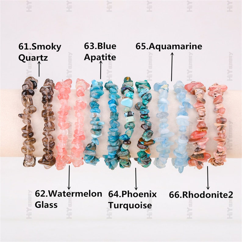 Natural Stone Stretchy Chip Bracelets,Bracelet For Women,Healing Crystals Chip Bracelet,For Gift Crystals Bracelets.Gemstone Bracelets. zdjęcie 10