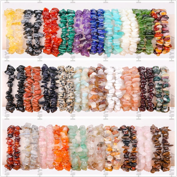 Natural Stone Stretchy Chip Bracelets,Bracelet For Women,Healing Crystals Chip Bracelet,For Gift Crystals Bracelets.Gemstone Bracelets.
