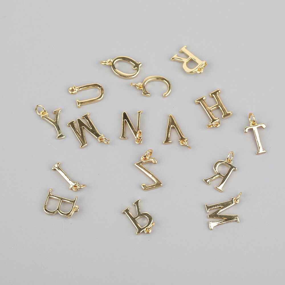 10pcs 38mm 14k Gold Letter CharmsLetter BeadsInitial Etsy