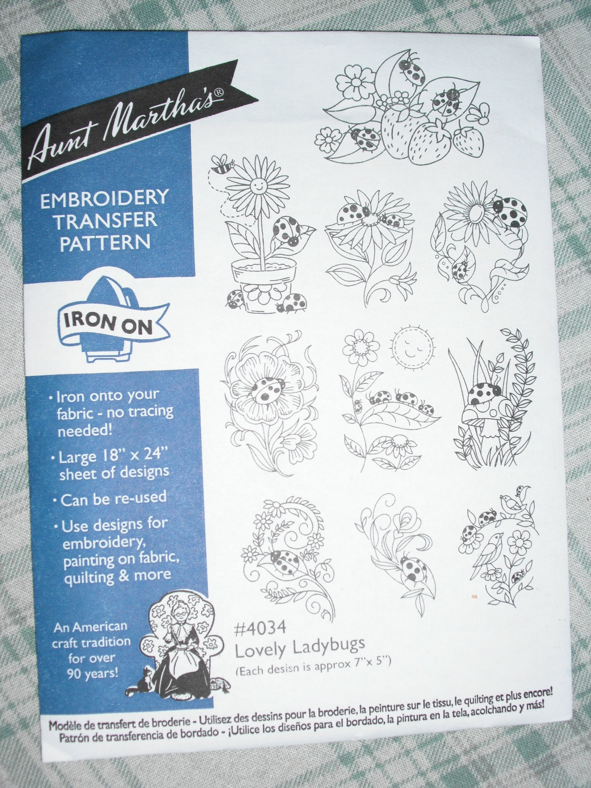 Aunt Martha's Transfers Lovely Ladybugsiron on Transfers Etsy