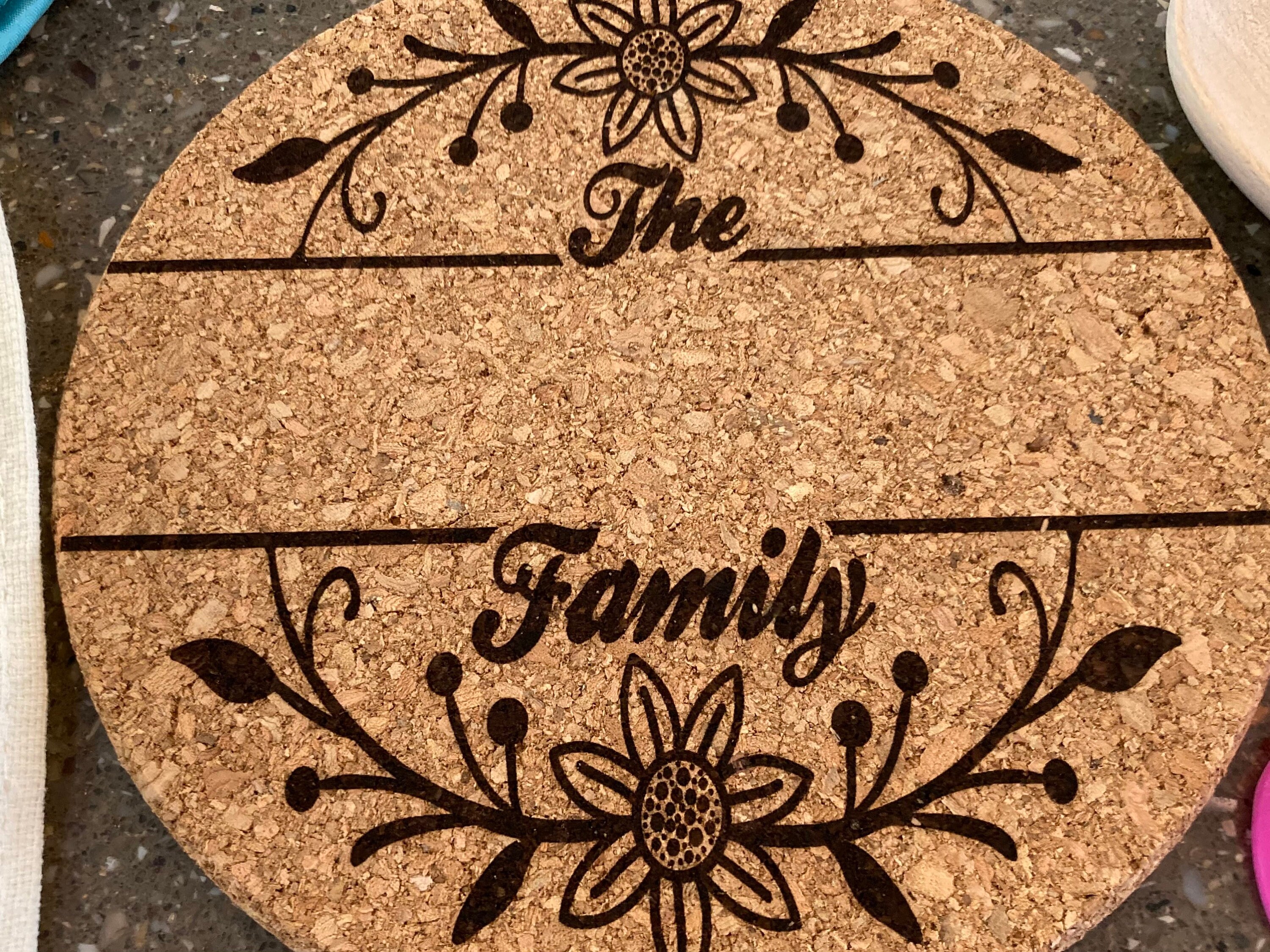 Personalized Trivet Name Cork Trivet Personalized Gifts Etsy