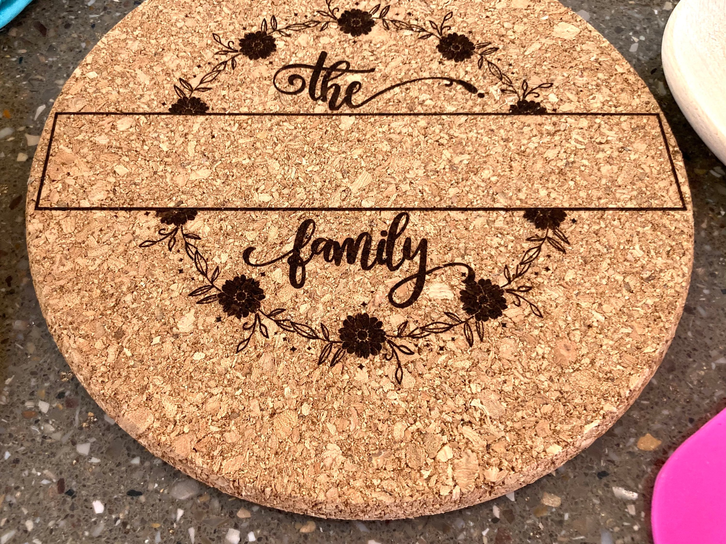 Personalized Trivet Name Cork Trivet Personalized Gifts Etsy