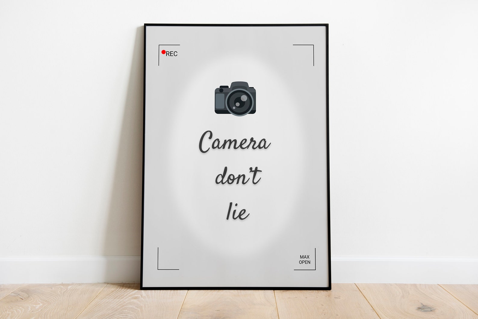 Art Digital Poster Camera Don't Lie Poster White | Etsy