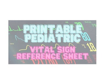 Pediatric Vital Signs Sheet - Etsy