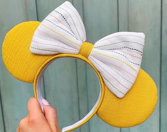 Sunshine Yellow Ears, Mustard Yellow Ears, Rainbow Ears, Summer Ears, Mouse Ear Headband, Minnie Ears, Mickey Ears, Disneyworld Ears