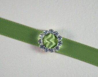 5 Small Round Rhinestone Buckle Slides