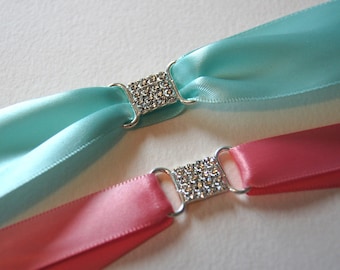 5 Flanked Square Rhinestone Buckle Slides