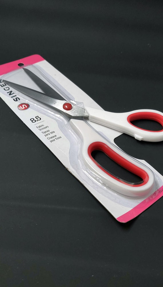 SINGER Fabric Scissors with Comfort Grip, 1-pack, Red & White