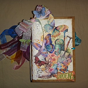 Made To Order Butterfly Garden Journal,Personalized junk journal, handmade book Kit, Customized junk journal, Copy of Original journal