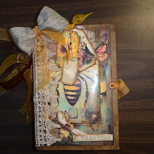 Made To Order Rustic Bees & Butterflies, Personalized junk journal, handmade book Kit, Customized junk journal, Copy of Original journal