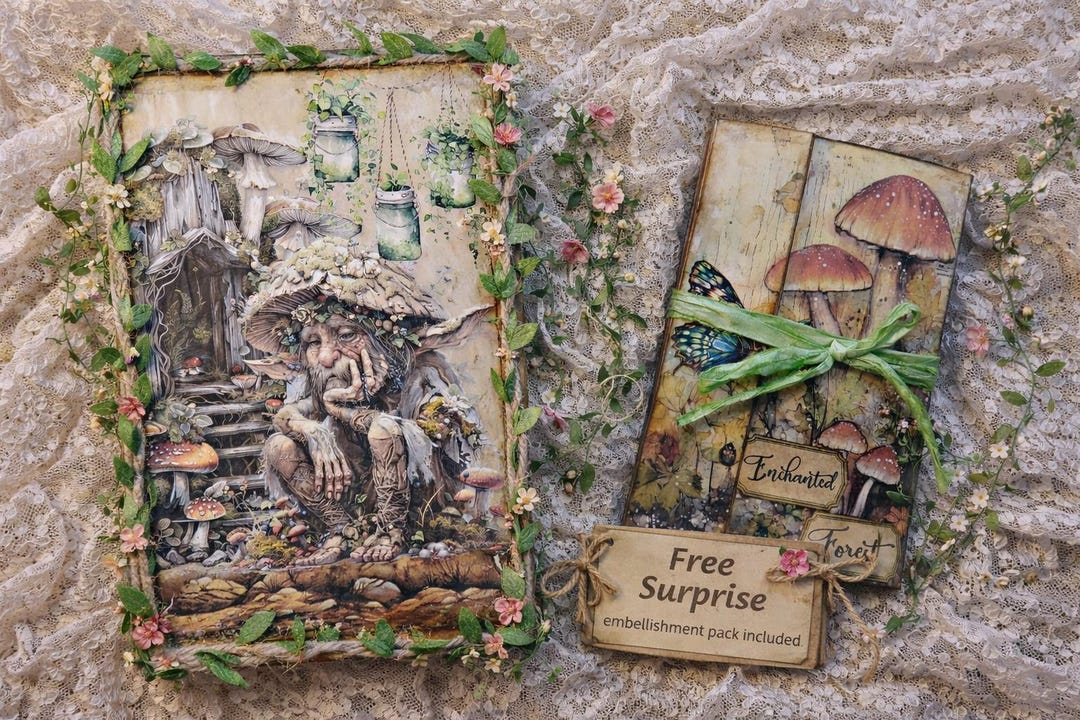 Enchanted Forest Journal, Junk Journal, Fairy, Magical, Elves, Trees ...