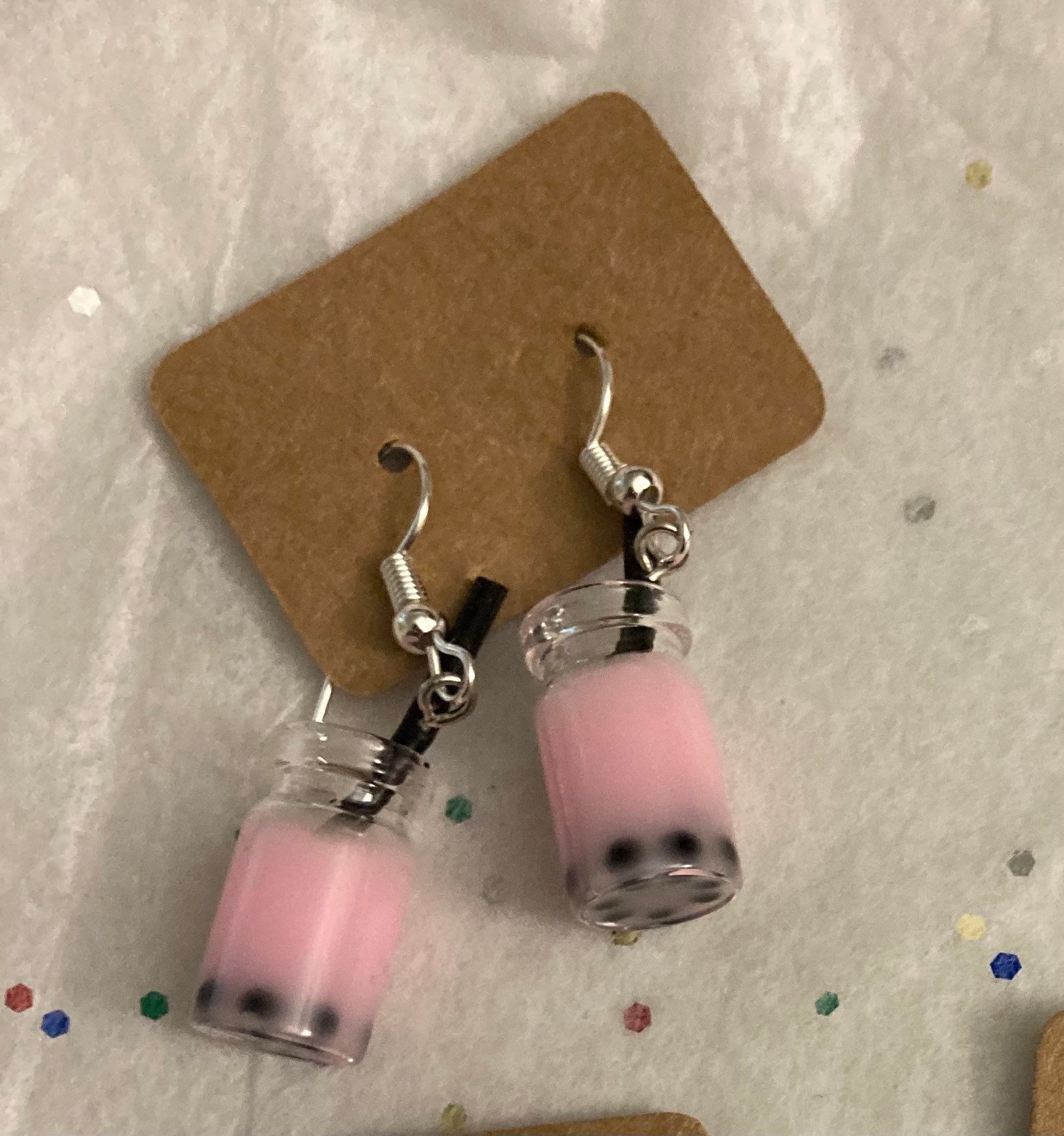 Boba tea earrings Etsy
