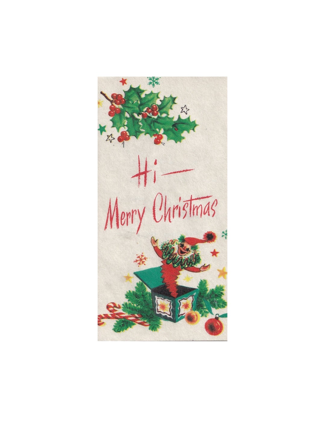 Vintage Foldout Unused Christmas Card With Envelope Jack in Etsy