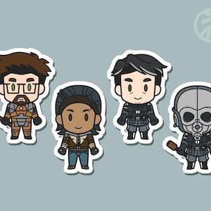 HL2: Gordon Freeman, Alyx Vance, Barney Calhoun, Civil Protection Officer // 3.5&quot; Die-Cut Vinyl Character Stickers