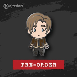 PRE-ORDER: RE4 -- Leon Kennedy // 1.5&quot; Character Enamel Pins