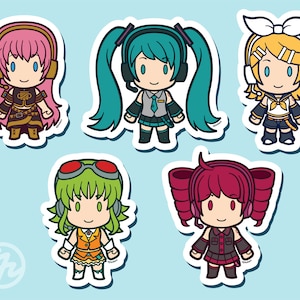 Virtual Vocalists: Miku, Rin, Luka, Gumi, Teto Die-Cut Stickers