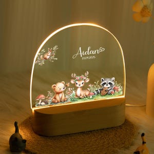 Custom Cute Animals night light, Baby Shower Gift for baby girl, birthday Night Light for you, Nursery Decor, Kids Bedroom Night Light