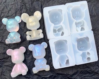 Silikonform Bär für Harz, Bärenform, Bären-Schlüsselbund Harzform, Bärenanhänger Formen, DIY Taschenschlüssel Dekorationsform, Epoxidharz Bär Schlüsselbund Formen