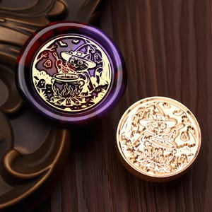 Cat Wax Seal Stamp, The kitten&#39;s potion Stamp Wax Seals for Invitation Envelope Gift Wrapping, The cat is making potions Sealing Wax Stamp
