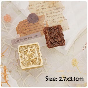 Selo de cera de borboleta vintage, selos de cera de borboleta com molduras vintage para embrulho de presente de envelope de convite, selo de cera de livro